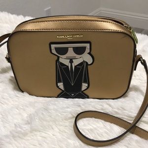 Karl Lagerfeld Gold Metallic Handbag